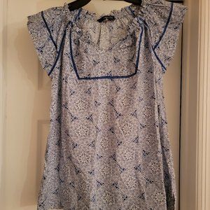 Chadwicks Cotton Top, White&Blue, Size M